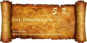 Sal Konstantina névjegykártya